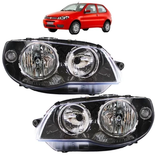 PAR Farol Palio 2004 2005 06 a 2016 Máscara Negra Aro Cromado