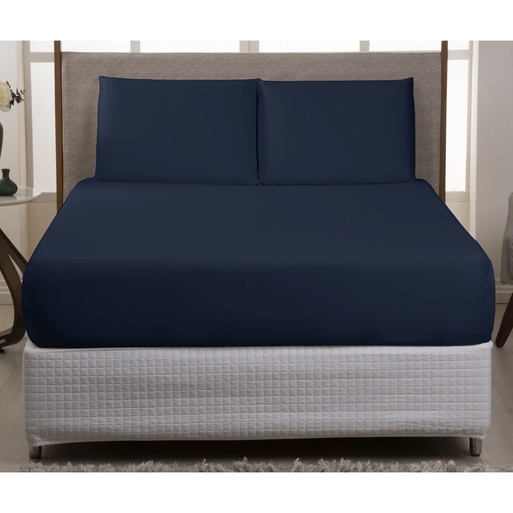 Jogo de Cama Casal 3 Peças p/ Cama Box com Elástico 100% Poliéster