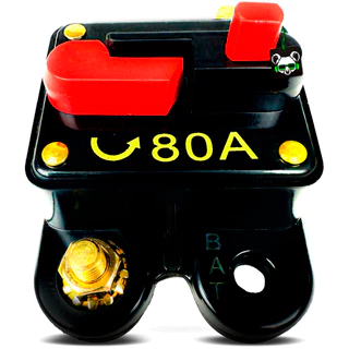 Disjuntor Chave 80Amperes Svart 12V Proteção Som Automotivo