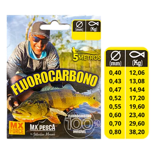 Leader Fluorocarbono MX Force - 5 Metros - By Uderlan Moraes