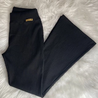 Nova Calça Flare Adulto Malha Canelada 3D - P ao G3 - Plus Size