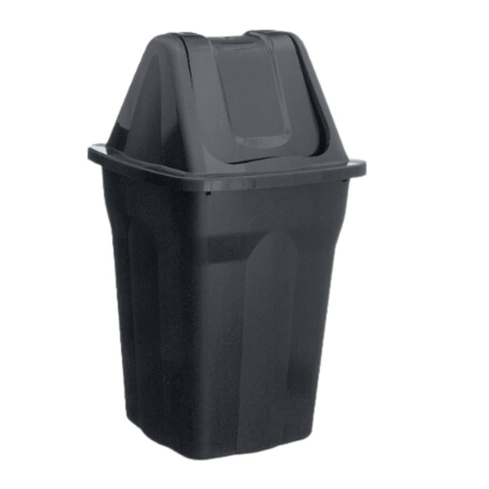 CESTO LIXEIRA BASCULANTE 60L RECICLADO PRETO/COLORIDO RESISTENTE