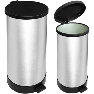 Lixeira 30 Litros Com Pedal Laminado Tipo Inox.