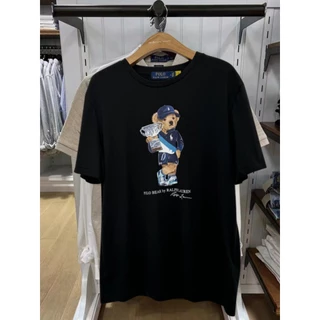 Venda Quente Macio Premium Casual Urso Impressão Masculina Manga Curta 100 % Algodão Tripulação Pescoço Camiseta 1117