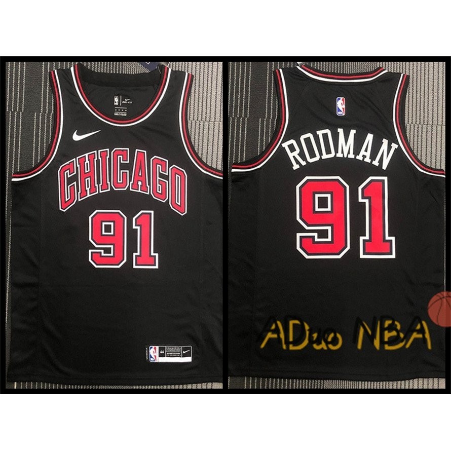 Hot pressed Camisas NBA Chicago Bulls Dennis Rodman #91 preto regata De ...