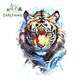 EARLFAMILY Autocolante De 13cm Tiger Cartoon Carro De Motocicleta Janelas Pára-Choques De Caminhão Skate Vinil À Prova D'água Decalque Oclusão De Raspadinha Engraçado Estilo