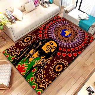 Bob Marley Reggae Música Jamaican Style Maple Leaf Area Rug Carpete , Sala De Estar Decoração De Quarto , Tapete De Piso Antiderrapante , 15 Tamanhos