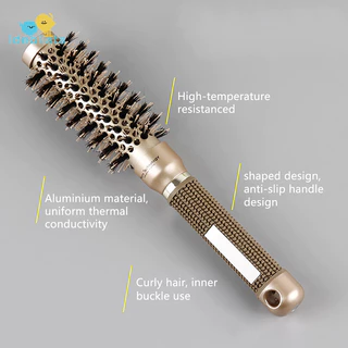 Idealistas Profissionais Cerâmicas Térmicas Iônicas De Barril Redondo Anti-Derrapante Escova De Cabelo Ouro Nice