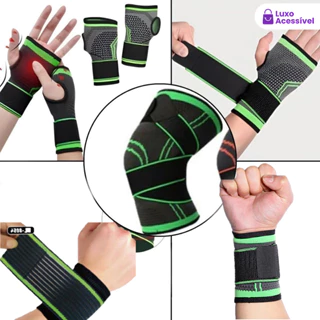 Tendinite Pulso Tensor Mão Pulseira Elástica Com Compressão Verde Ajustável Esporte Munhequeira