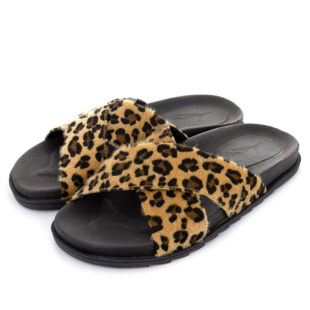 Rasteira animal print hot sale dijean