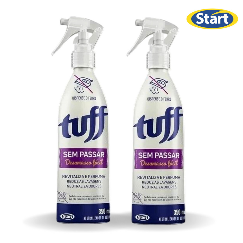 Kit 2 Unidades Tuff Spray Sem Passar Neutralizador De Odores 350ml Start Perfuma Revitaliza Desamassa Fácil