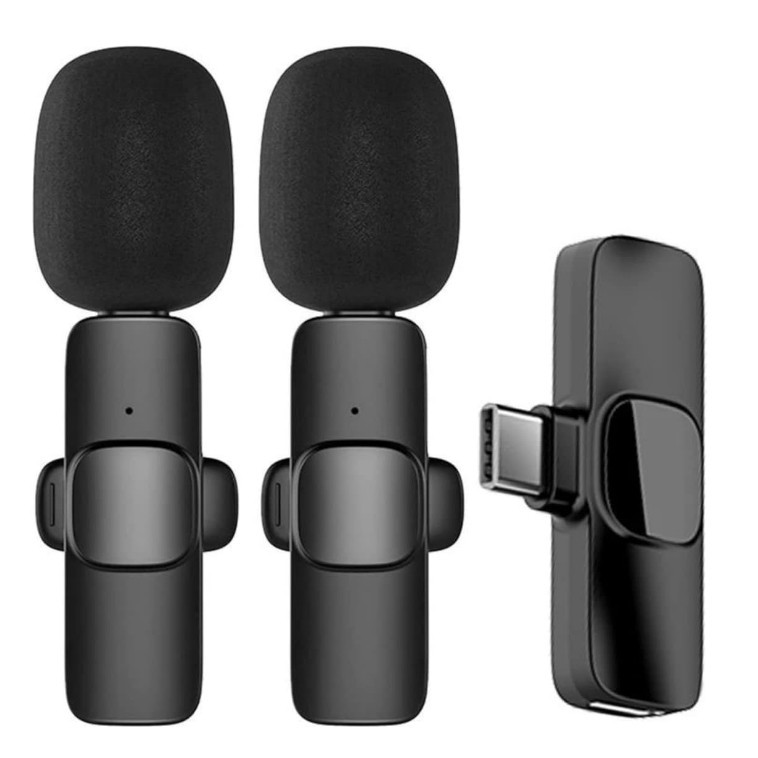 Microfone Lapela Sem Fio Profissional Alcance 20 Metros Com 2 Microfone Tipo C YouTube TikTok