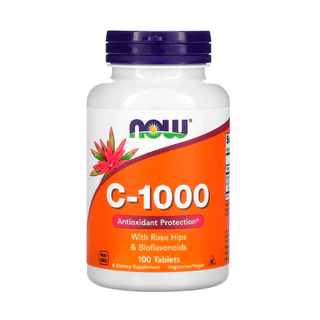 Vitamina C 1000mg e Rosa Mosqueta Now Foods 100Tabls