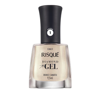 Esmalte Risqué Coleção Diamond Gel Branco Camafeu 9,5Ml