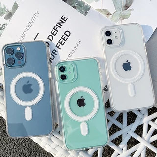 Capa Capinha Para Carregador Sem Fio Magsafe Transparente para IPhones 11 12 13 13mini 13pro 13promax 14 15 Promax