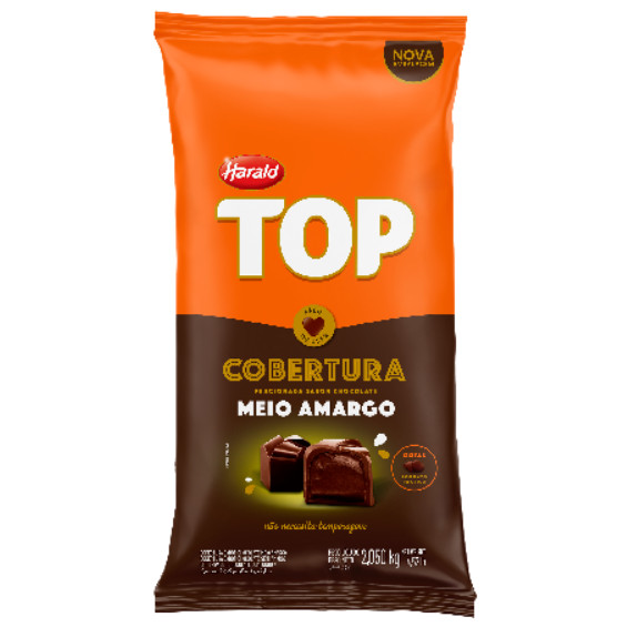GOTAS COBERTURA CHOCOLATE MEIO AMARGO TOP HARALD 2.050 KG