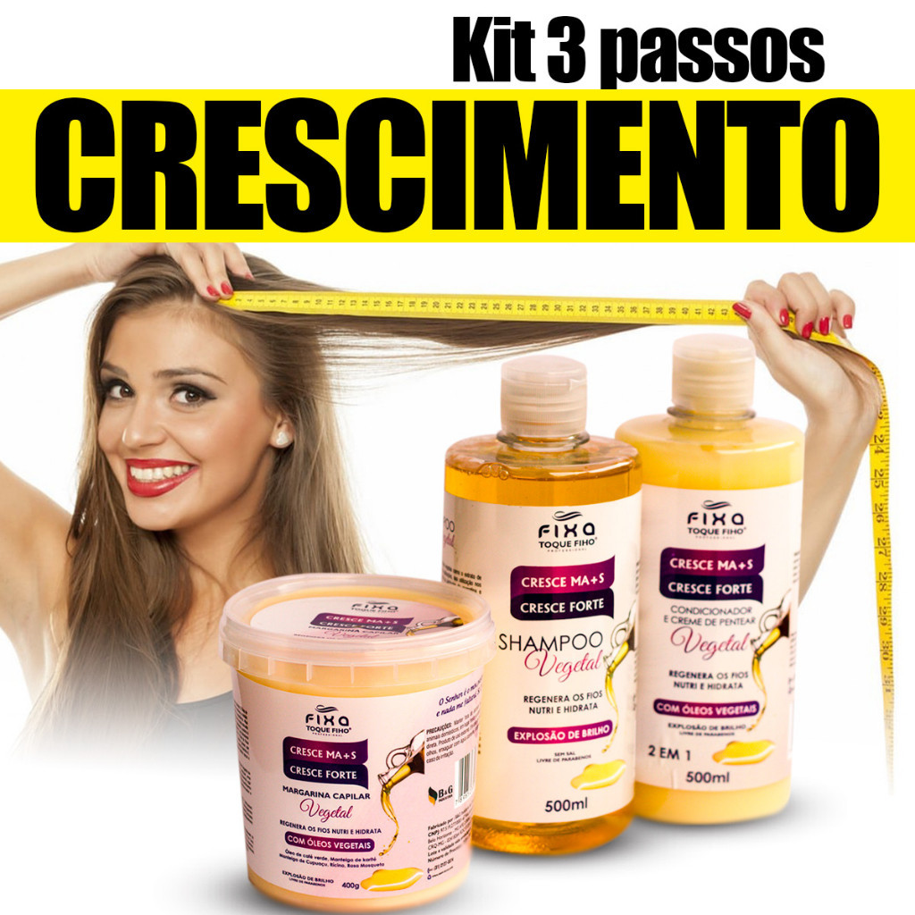 Kit Crescimento Capilar Shampoo Condicionador E Máscara Hidratação ...