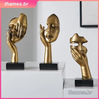 Decoração para casa estátua abstrata de resina luz nórdica luxo rosto expressão escultura artesanato presentes escritório ornamentos de mesa thames