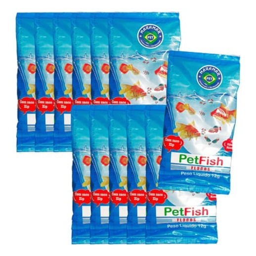 Maramar Ração Peixes Flocos Pet Fish 30x12g (cartela) | Shopee Brasil