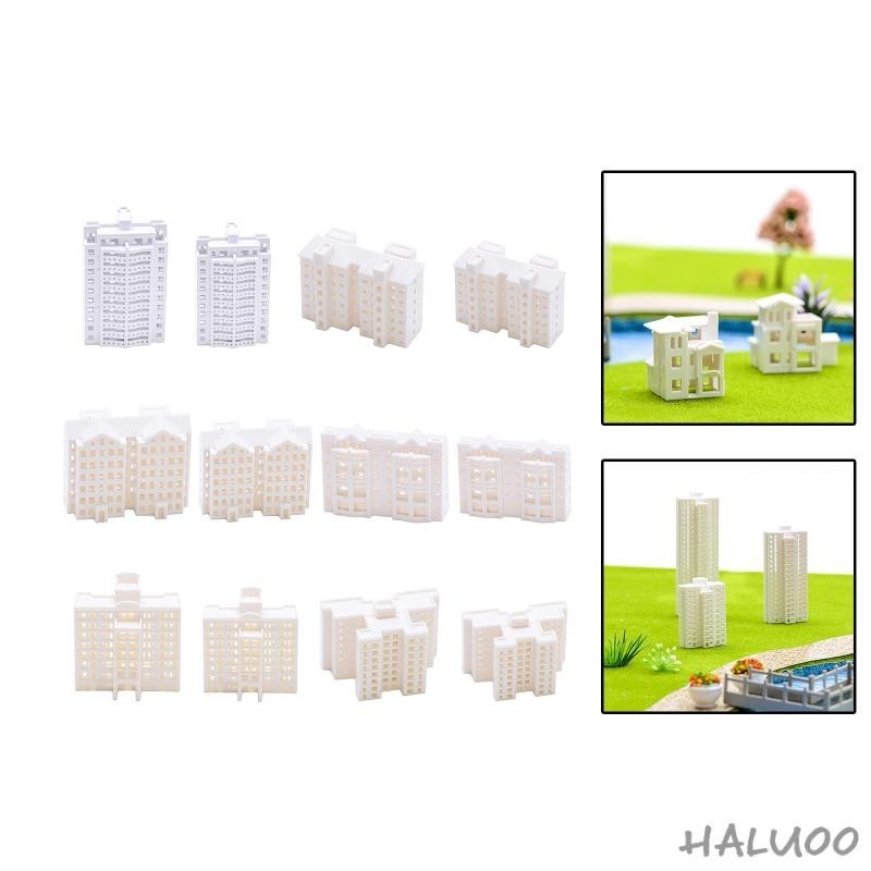 [Haluoo] Edifício Residencial Miniatura , Diorama , Cidade Moderna , Modelo , Apartamento , Material Paisagístico