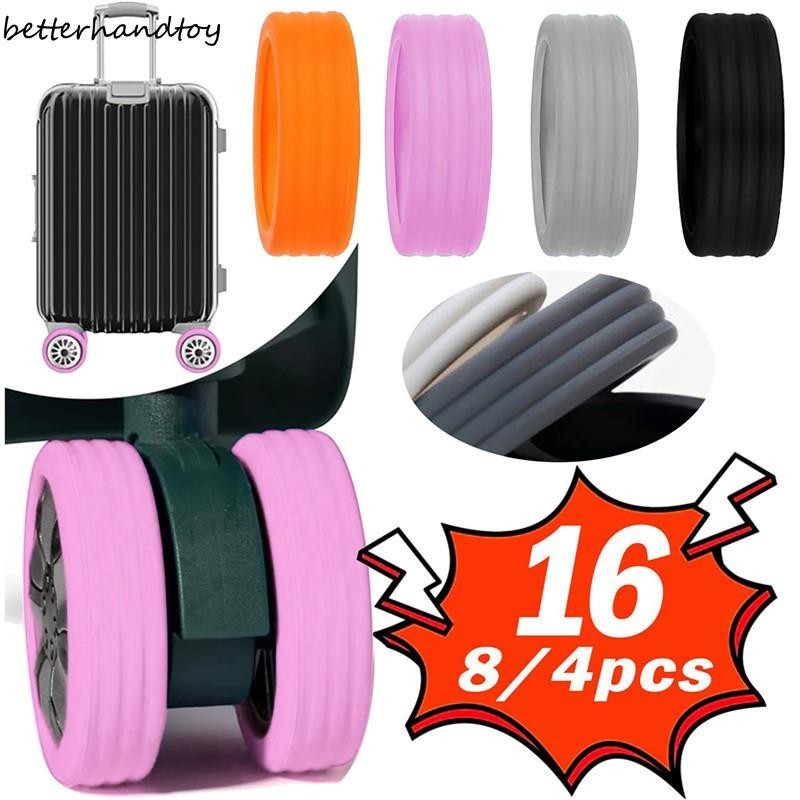 16PCS Manga Protetora De Rodízios Rodas Protetoras De Bagagem Silicone Mala De Viagem Reduzir