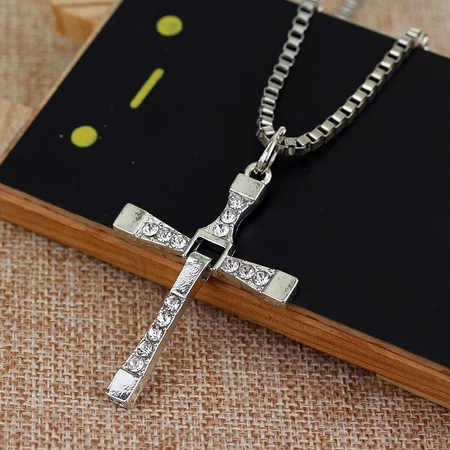 Exclusivo Colar Crucifixo Corrente Dominic Toretto Velozes E Furiosos Prata