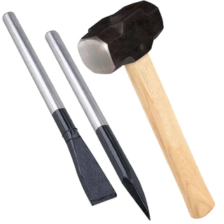 Marreta 500g Ferro Fundido C/ Cabo + Talhadeira Ponteiro 3/4