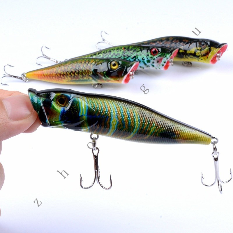 2024 nova Isca De Pesca 9,5cm/12g Dura Popper Com Anzol Agudos Olhos 3D
