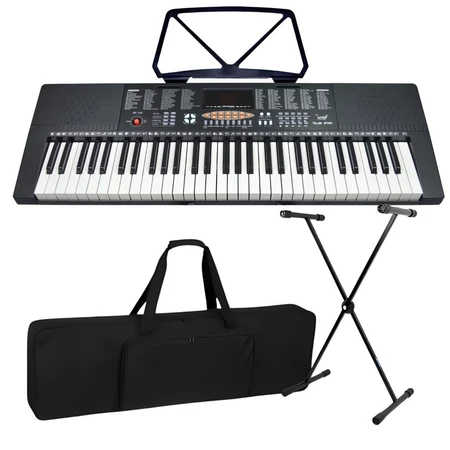 Kit Teclado Musical Estudante Iniciante Bp100 5/8 61 Teclas + Capa Suporte