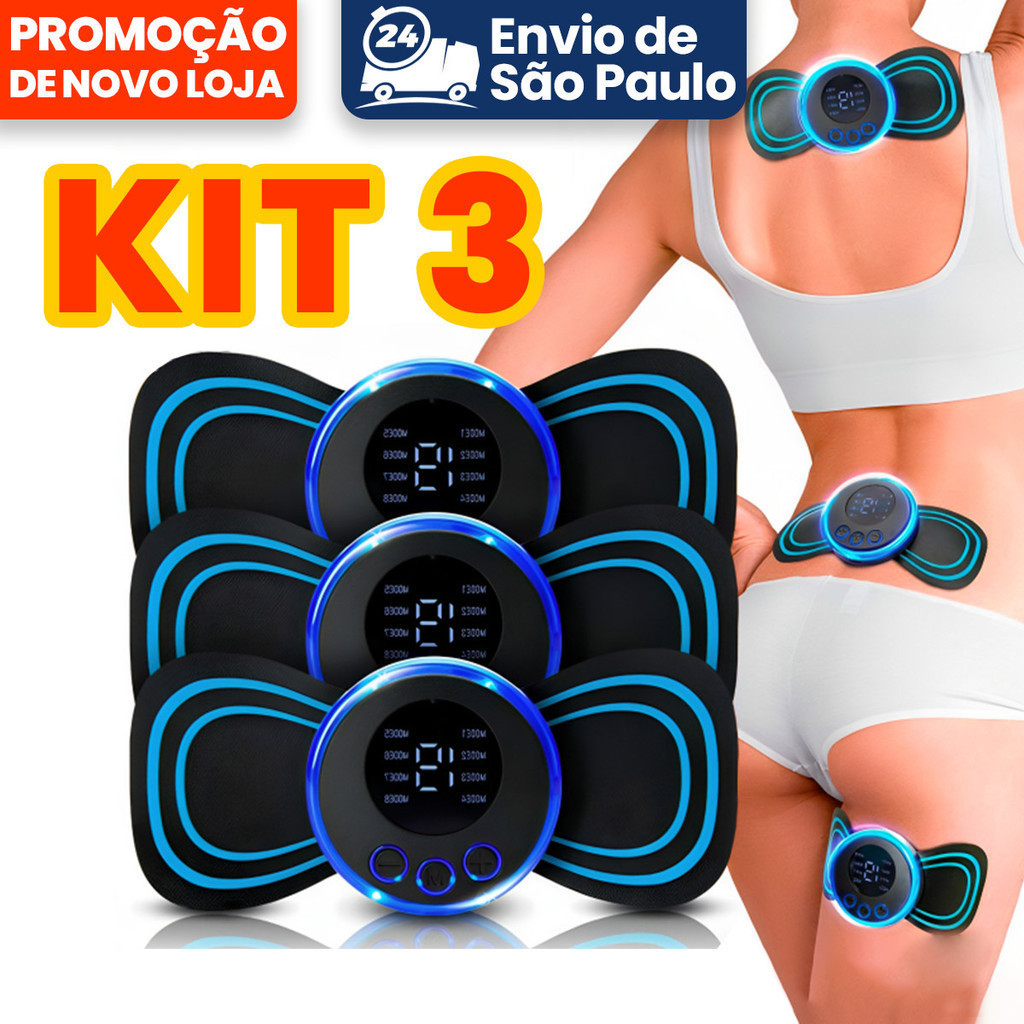 KIT Mini Massageador EMS Estimulador Elétrico De Pescoço Portátil Para Alívio Da Dor Muscular Cervical