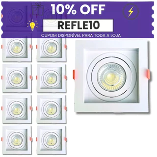 Kit Spot Embutir Par 20 Quadrado Recuado com 1, 2 3, 4, 5, 10 + Lâmpada Led Par20 Lustre eletrificado Branco quente Branco Frio Branco Neutro 6,5W Com Garantia Lançamento