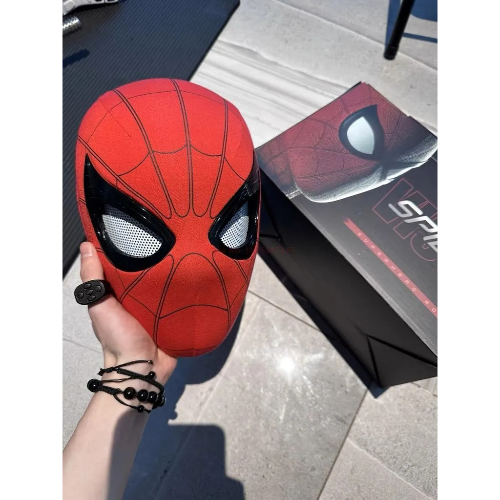 Máscara Elástica Spiderman Cosplay Com Olhos Em Movimento Headgear