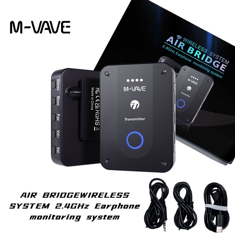M-VAVE WP-9 NEWEST WIRELESS system 2.4GHz Sistema De Monitoramento De Fones De Ouvido Transmissor Recarregável Receptor Estéreo Mono E Função Mudo