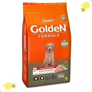 Alimento Golden Formula Cães Filhotes 20Kg Ração Sabor Frango & Arroz 20kg Dog Pet Premium Especial