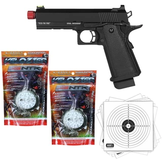 BASICO 04 - PISTOLA AIRSOFT TAG GREEN GAS HI CAPA 4.3 MODELO BLACK WHISPER