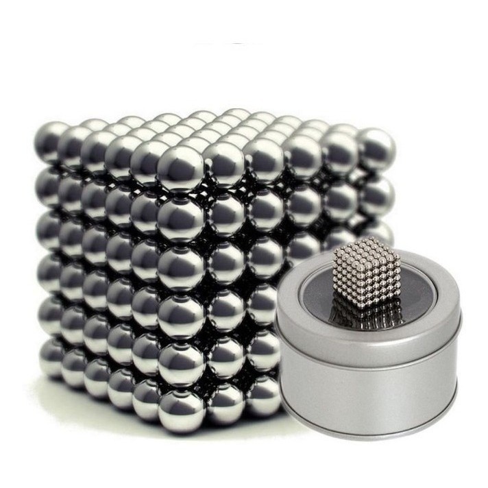 Neocube Cubo Magnético 216 Esferas Prateado Imã Neodímio 3mm