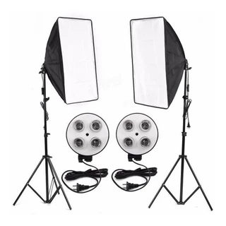 Kit 2 Softbox Quadruplo 50 X 70 + 2 Tripés 2m Estúdio Vídeo