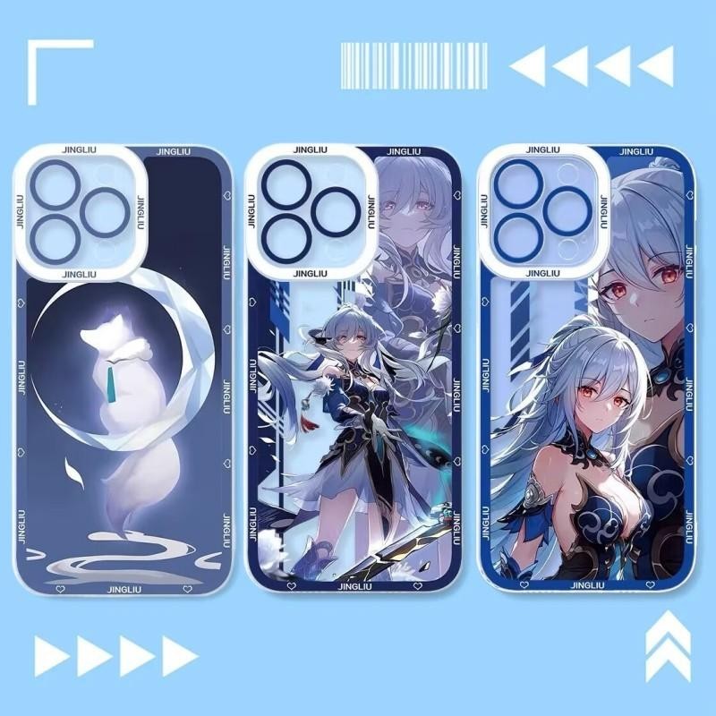 Estojo De Proteção Para Câmera Telefone IPhone 14 15 Pro Max X XS XR 7 8 Plus 7 + 8 + SE 2020 2022 Honkai Star Rail Jingliu Soft TPU Anti-Knock Cute Lens