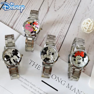 Disney Crianças Relógio Dos Desenhos Animados Mickey Minnie De Quartzo Aço Inoxidável Pulseira À Prova Dwaterproof Água 