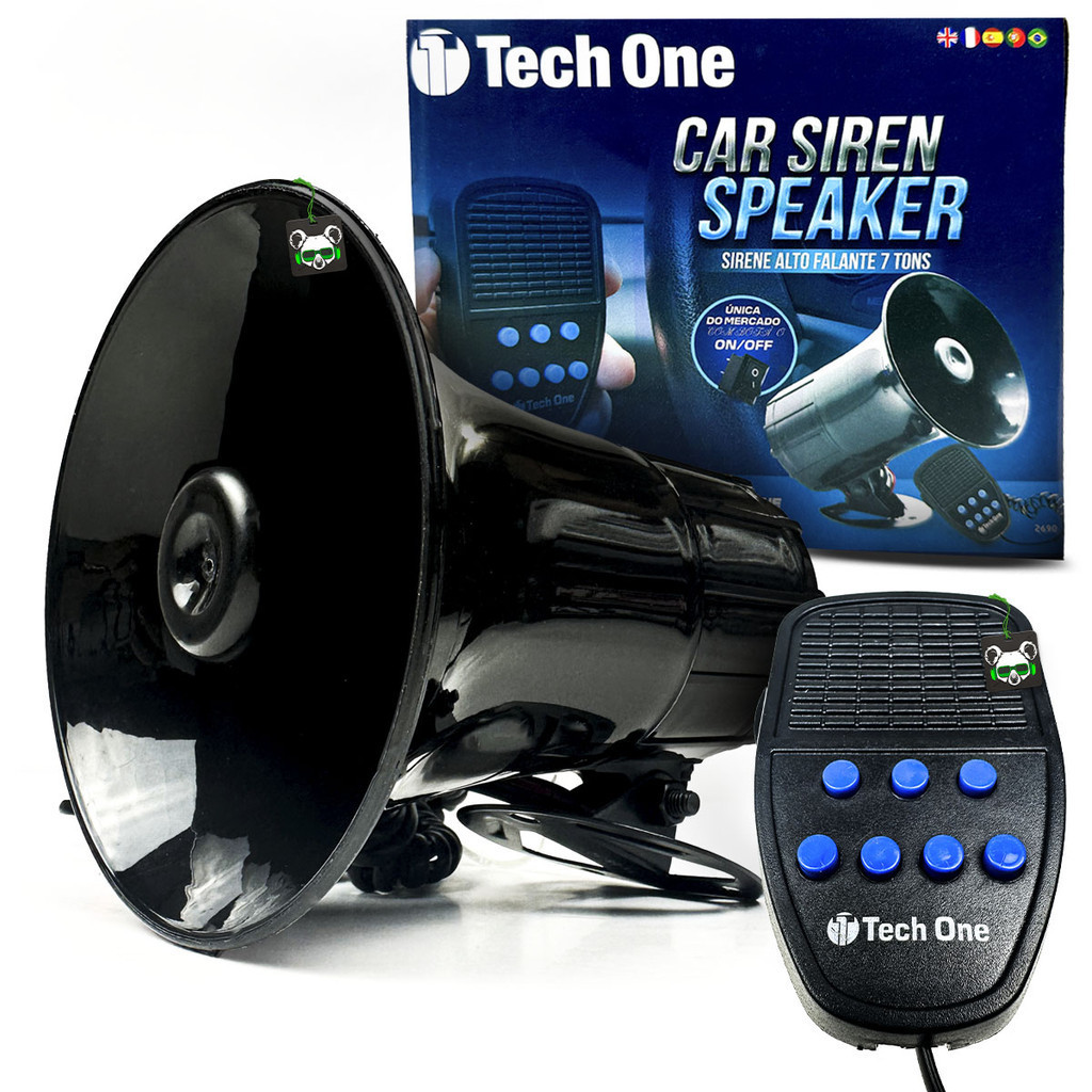 Sirene Carro Alto Falante Megafone 7 Tons Som Policia Alarme