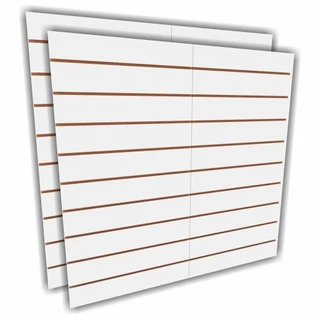 Painel canaletado canelado placa mdf loja branca 120x120 E-Nichos