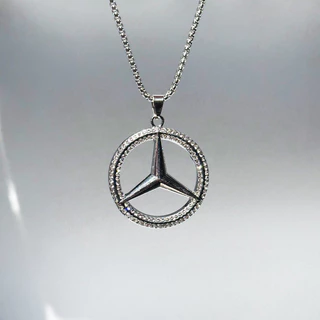 Novo Colar De Hip Hop Europeu E Americano Full Diamond Mercedes-Benz Logotipo Pingente De Rua Trendy Ornament Long Sweater Chain Mulher