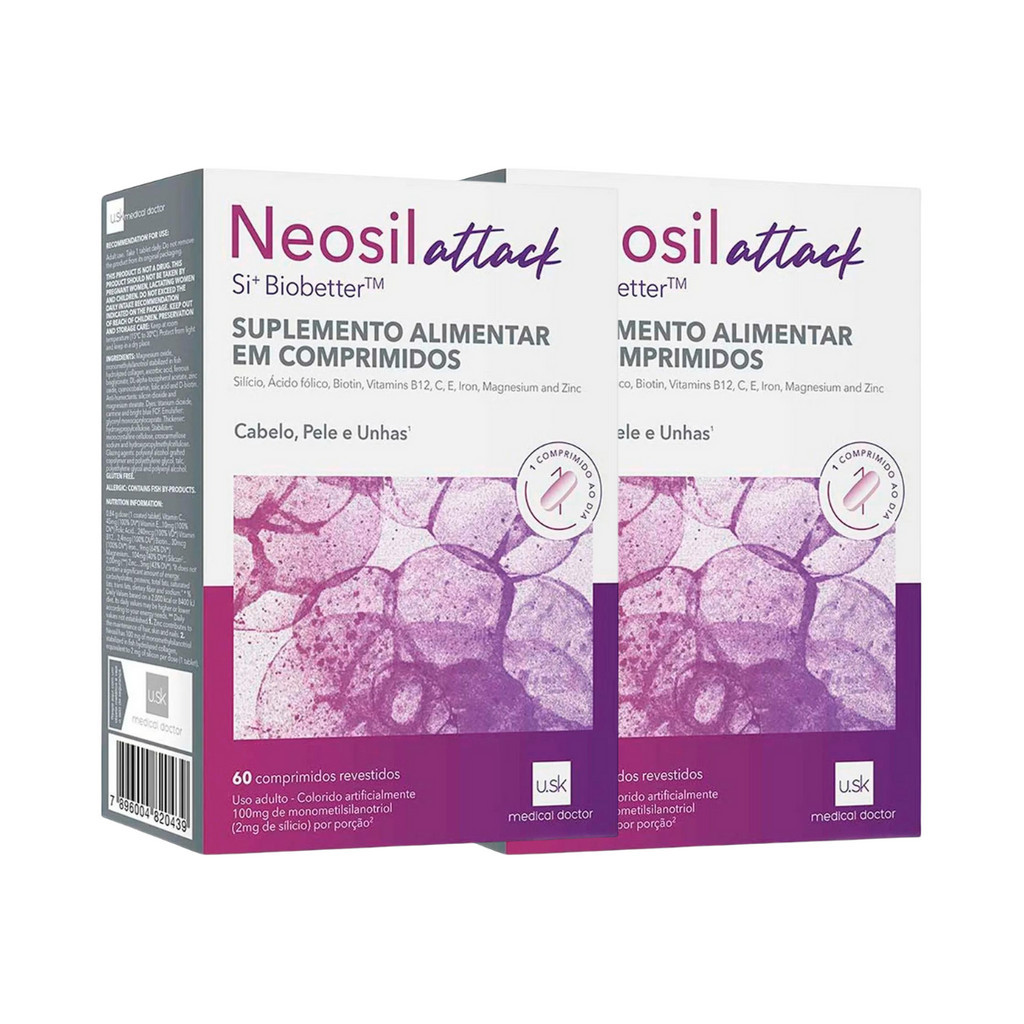 Kit 2 Neosil Attack Suplemento Alimentar - 60 Cápsulas | Shopee Brasil