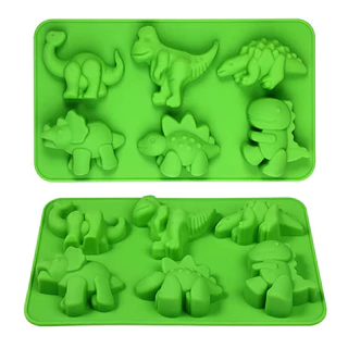 Molde De Bolo De Dinossauro De Silicone Para Assar Cartoon Dino Chocolate Bandeja De Saboneteira Ferramentas Fazer Velas Cupcake Topper Decoração