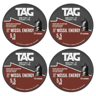 4un - CHUMBINHO MISSIL ENERGY 5,5MM - C/ 125PC - TAG