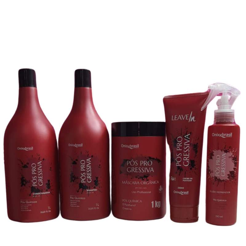 Kit Capilar Pos Progressiva Shamp+Cond+Masc+Fluido Onixx Brasil ...