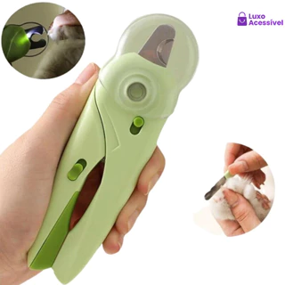Kit Cortador De Unhas Para Cães E Gatos Com Alicate Lixa Tesoura LED Inclui Luz