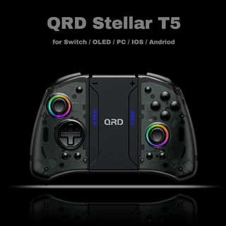 QRD Stellar T5 Joypad Sem Fio Para Nentindo Switch/Lite/Oled Hall Effect Joystick 8 Cores LED Luz Programável turbo E Ma