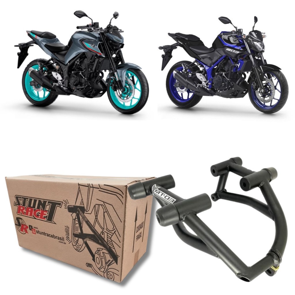 Protetor Motor Carenagem Stunt Race Mt03 Mt 03 Preto Fosco 2017 A 2024