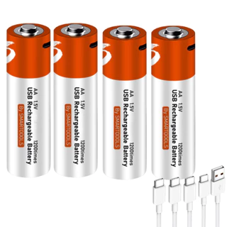 Kit 4 AA Baterias De Lítio Recarregáveis Número 5 Universal